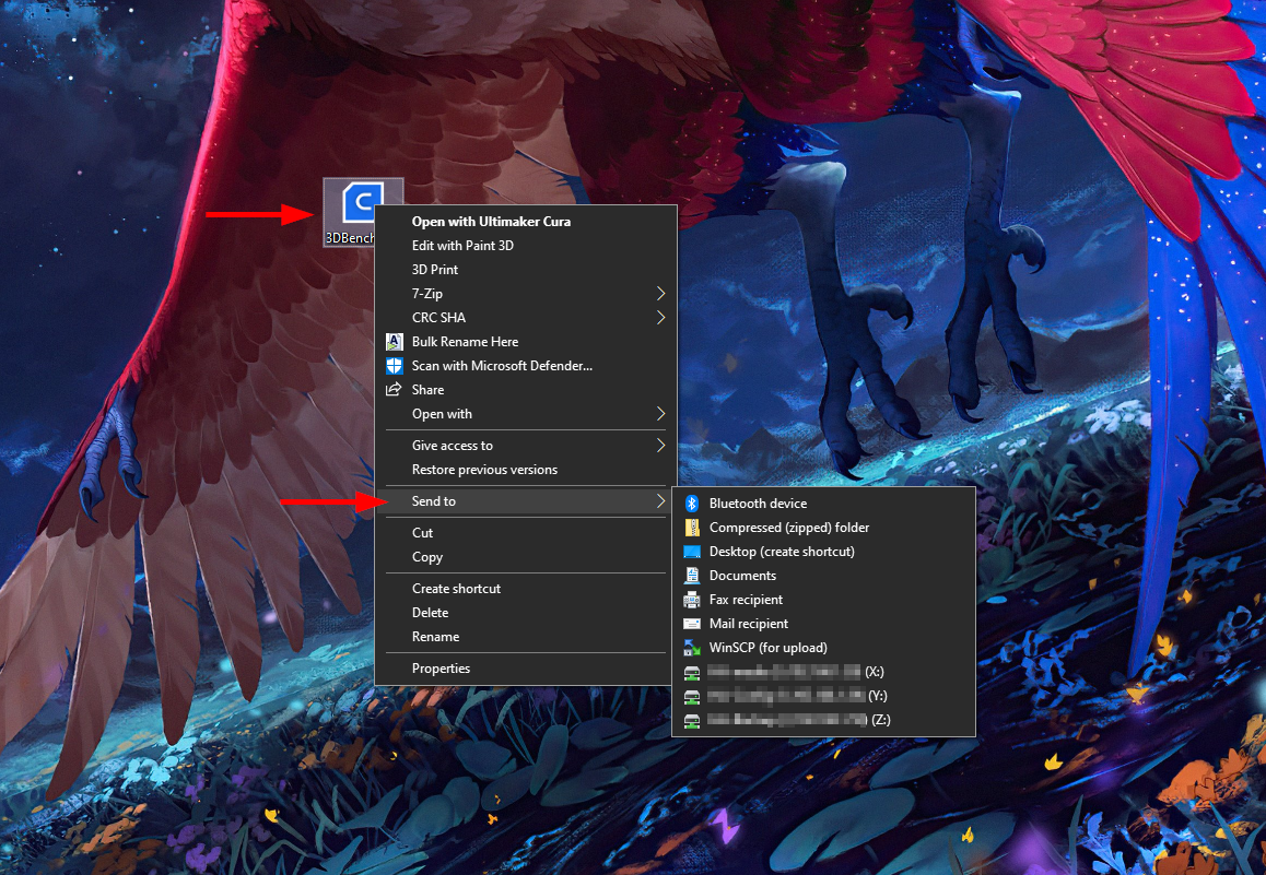 Windows 10 Send to menu