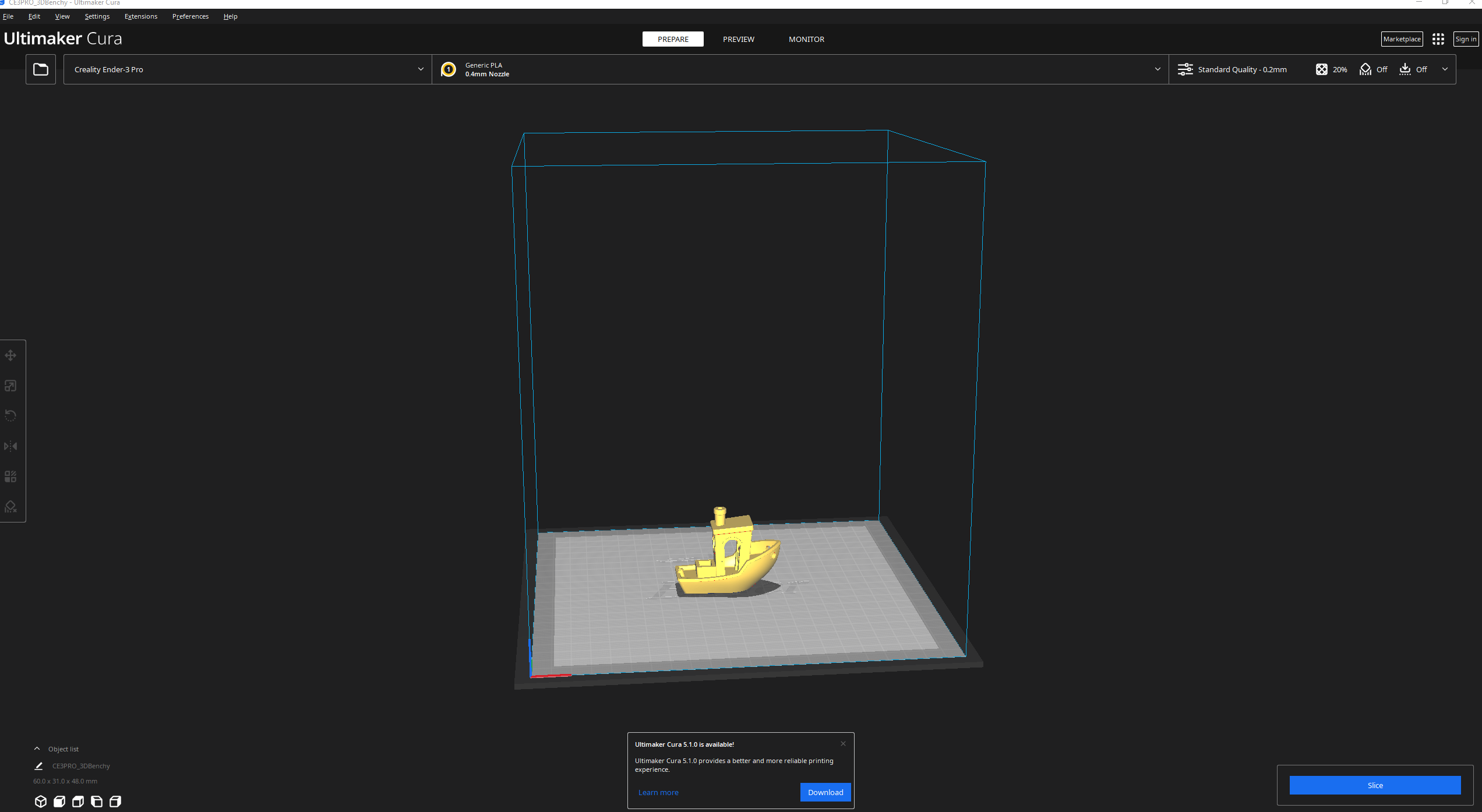 Ultimaker Cura Benchy STL file